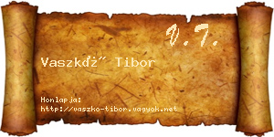Vaszkó Tibor névjegykártya